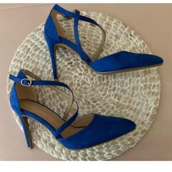 ROYAL BLUE SUEDE STILETTOS - Picture 2 of 5